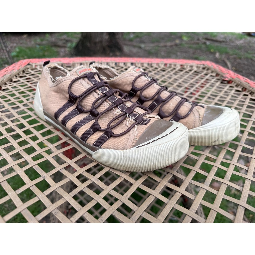 Rocket Dog Bungee Sneakers Womens 8.5 Tan Brown Good Frayed Y2K Canvas C187 3347